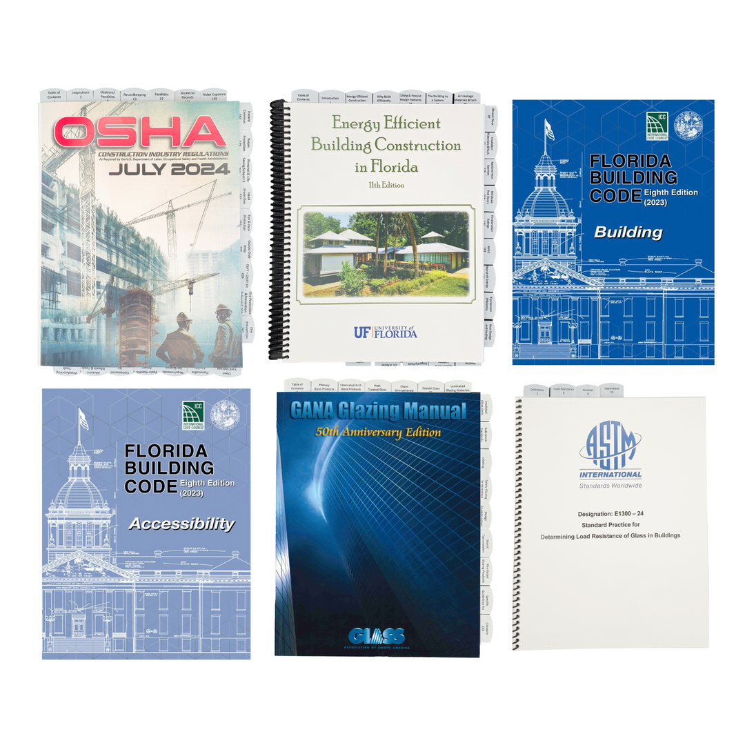 Florida Glass & Glazing Exam Prep: Complete Book Set | Guaranteed