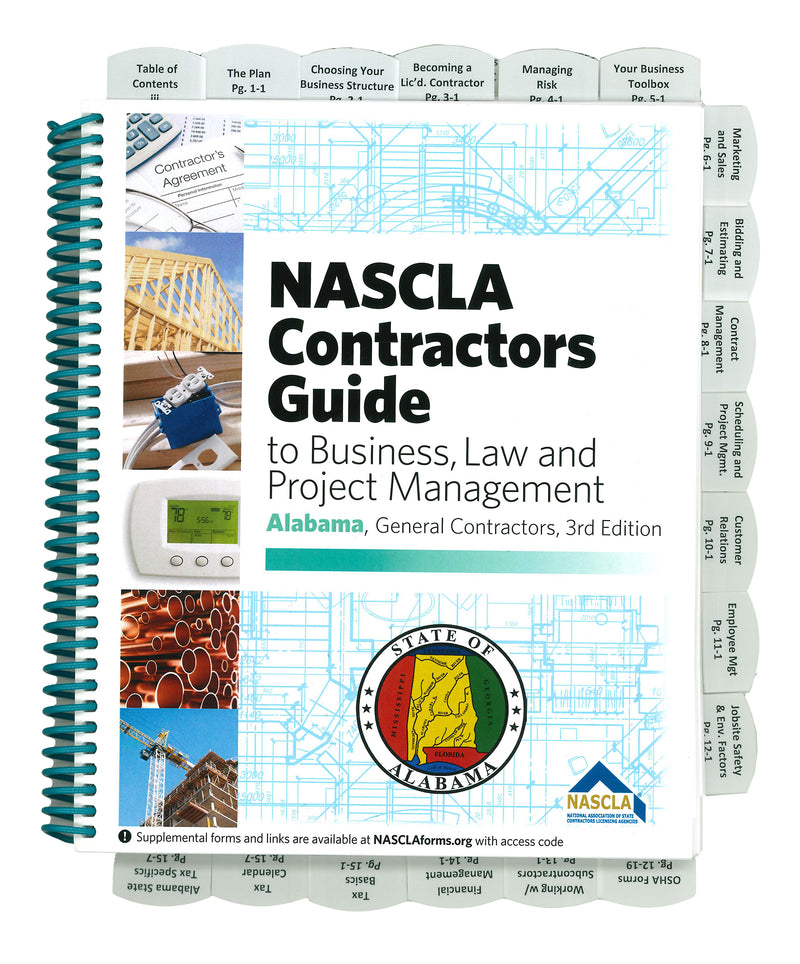 Alabama NASCLA Business, and Project Management for Contractors, General Contractors, 3rd Edition