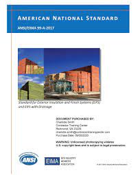 ANSI/EIMA 99-A-2017: Standard for Exterior Insulation and Finish Systems (EIFS) and EIFS with Drainage, 2017, ANSI/EIMA