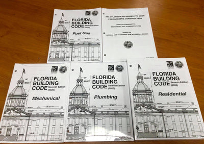 Florida Codes for Plumbing Contractor exam [Mechanical, Accessibility, Plumbing, Residential, Fuel Gas]